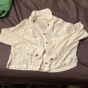 white flowy beach crop top